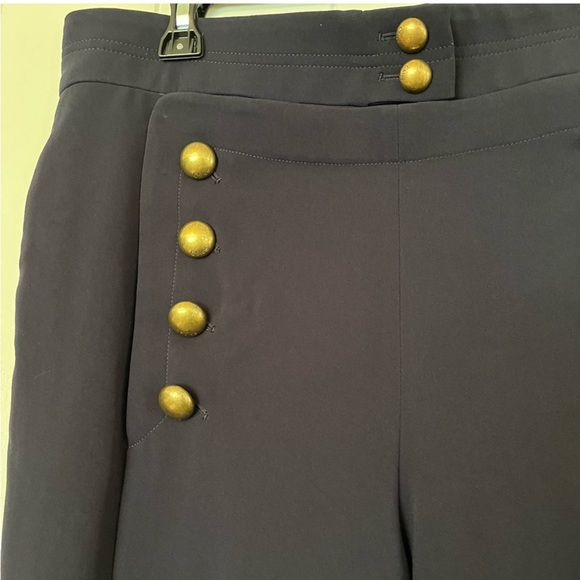 NEW NWT Chloé Iconic Trousers Slacks Pants Sailor Brass Buttons Navy Blue 42 - Picture 5 of 9